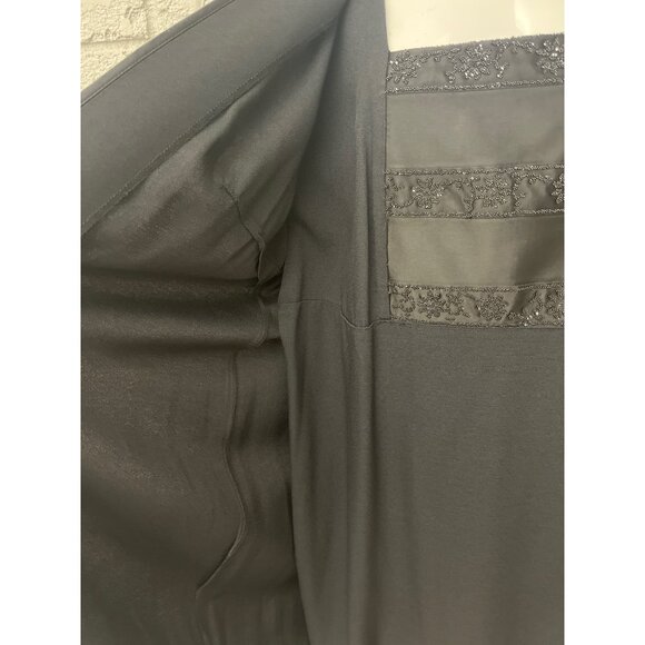 Women's Perceptions by Irene B Women Black Beaded Formal Dress Duster2 Pcs Set S - Picture 8 of 9